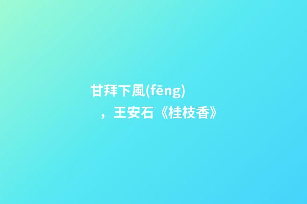 甘拜下風(fēng)，王安石《桂枝香》-第1張-觀點-玄機派